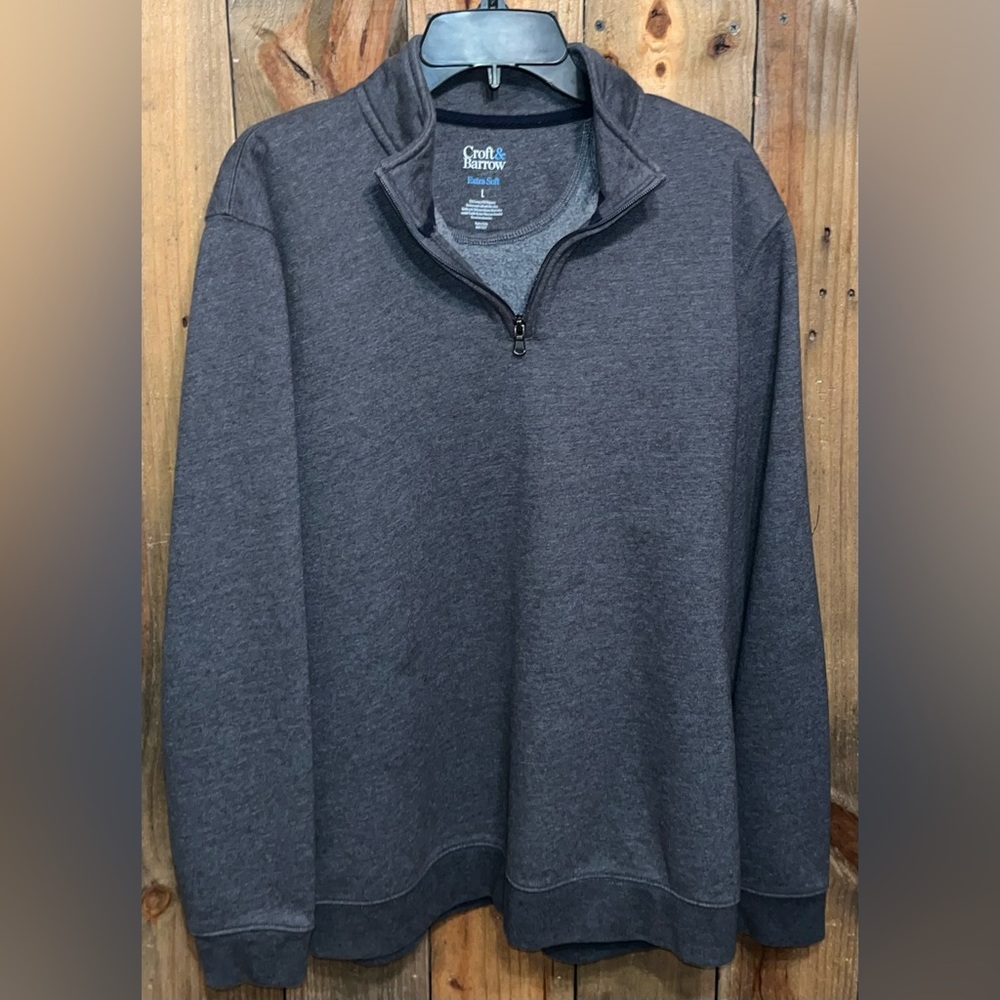 💁‍♂️EUC💁‍♂️Croft & Barrow Grey Pull Over 🧥 Jacket. - Picture 6 of 6